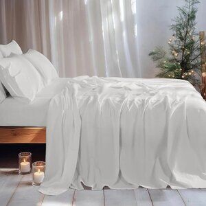 LBRO2M 100% Linen White KING 6 Piece Sheet Set